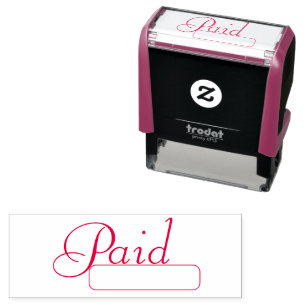 Simple Business Paid Text Personalize Self-inking  Stamp