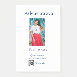 simple business photo QR social website name purpl Post-it Notes
