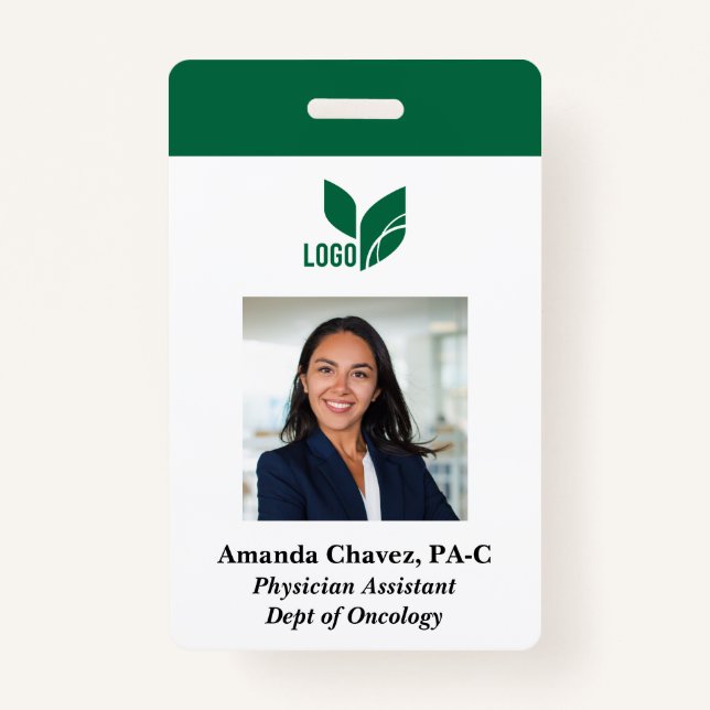 Simple Business Photo Staff ID ID Badge (Front)