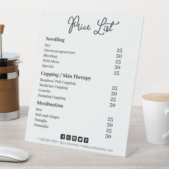 Simple Business Price List Pedestal Sign (In SItu)