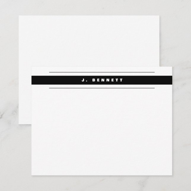 Simple Business Professional Black White Border Card (Front/Back)