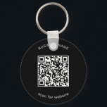 Simple Business Promotional Black QR Code Key Ring<br><div class="desc">Custom Keychain featuring your QR Code with your business name above and your message below over a black background. These simple keychains make great promotional items for giving to clients, employees or as swag at trade shows and events. Have fun with your marketing and advertising. These QR Code Keychains are...</div>