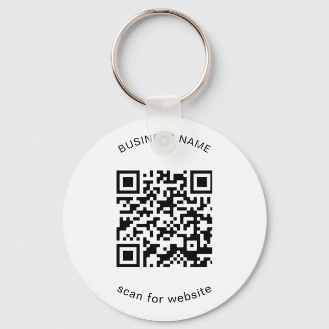 Simple Business Promotional QR Code Key Ring (Front)