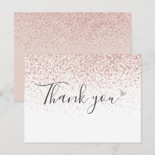 Simple Business Script Rose Gold Thank You Postcard