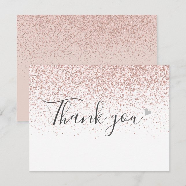 Simple Business Script Rose Gold Thank You  Postcard (Front/Back)