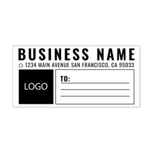 Simple Business Square Logo Mailing Shipping Rubber Stamp