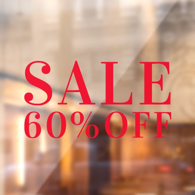  Simple Business Store Sale Discount Off Red Window Cling (Sheet 2)