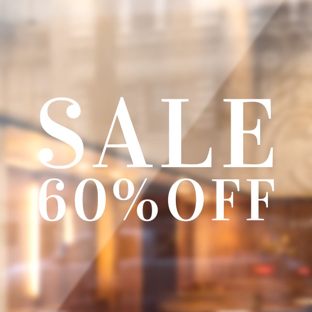  Simple Business Store Sale Discount Off White Window Cling (Sheet 2)
