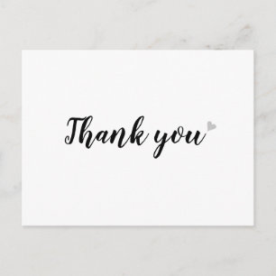 Simple Business Thank You Black and White Postcard