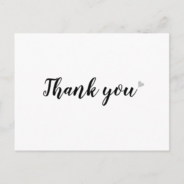Simple Business Thank You Black and White Postcard (Front)