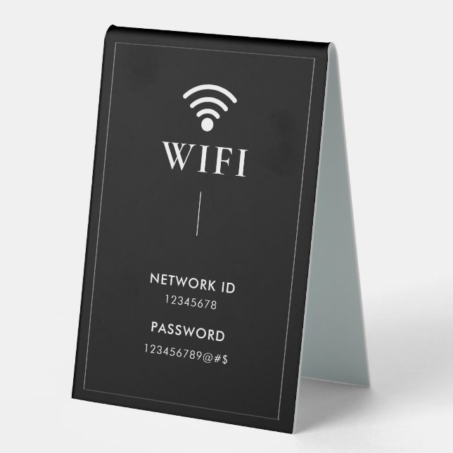 Simple Business  Wifi Password and Network  (Front)