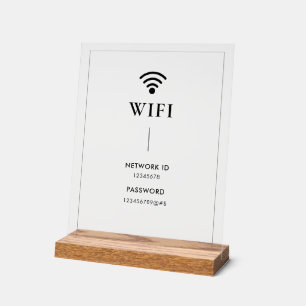 Simple Business  Wifi Password and Network  Acrylic Sign