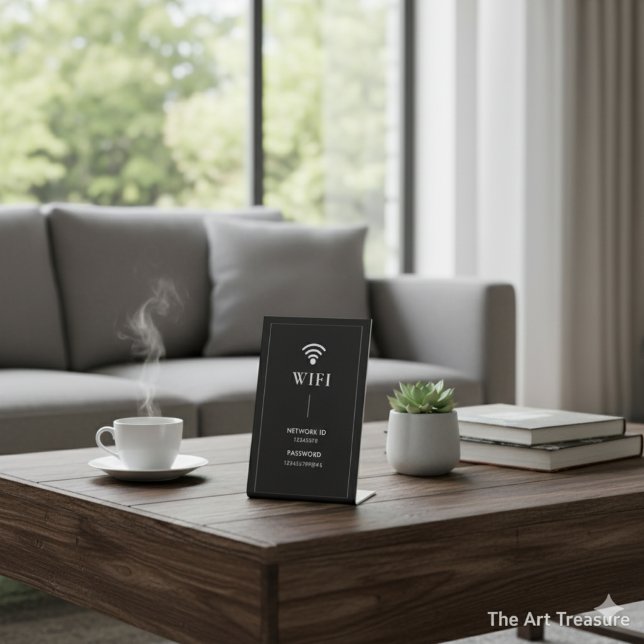 Simple Business  Wifi Password and Network  Pedestal Sign (Creator Uploaded)