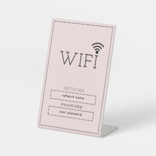Simple Business Wifi Password and Network Pedestal Sign