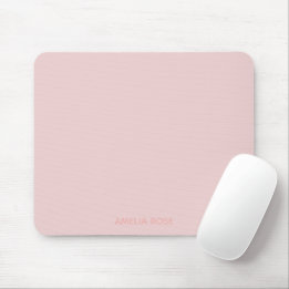 Simple But Pretty Personalized Quartz Pink on Pink Mouse Mat