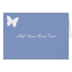 Simple Butterfly Blue Custom Wedding Card