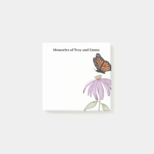 Simple Butterfly Coneflower Post-it Notes