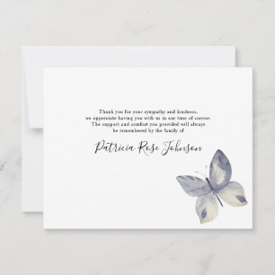 Simple Butterfly Funeral Memorial Thank You