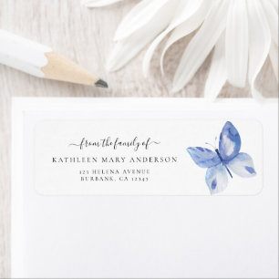 Simple Butterfly Funeral Return Address