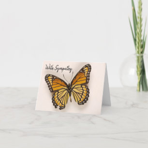 Simple Butterfly Funeral Sympathy Card