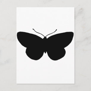Simple Butterfly in Black Postcard