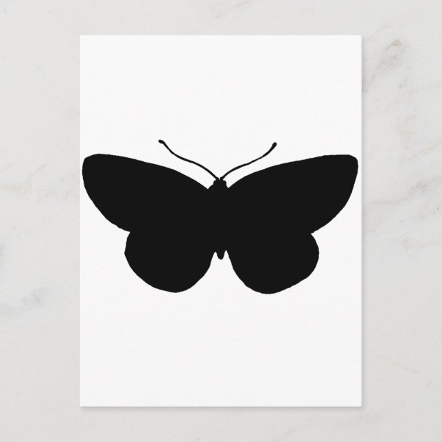 Simple Butterfly in Black Postcard (Front)
