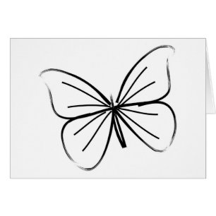 Simple Butterfly Line Drawing