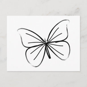 Simple Butterfly Line Drawing Postcard