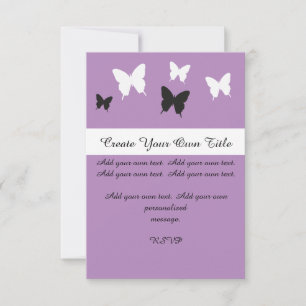 Simple Butterfly Purple Pink Wedding Invite