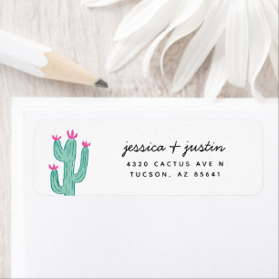 Simple Cactus Wedding Return Address