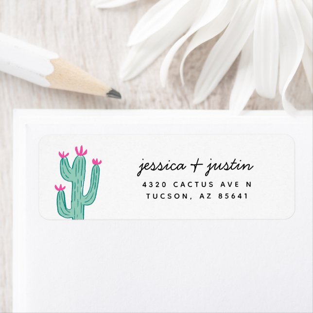 Simple Cactus Wedding Return Address (Insitu)