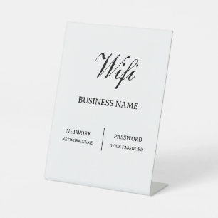 Simple Cafe Wifi Password Pedestal Sign