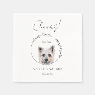 Simple Cairn Terrier Dog Wedding Cocktail Napkins