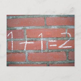 Simple calculation, passed school postcard