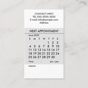 Simple calendar June 2023 Business Card