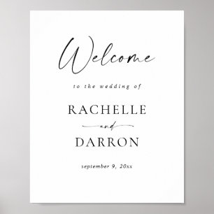 Simple Calligraphiy Black & White Welcome Sign