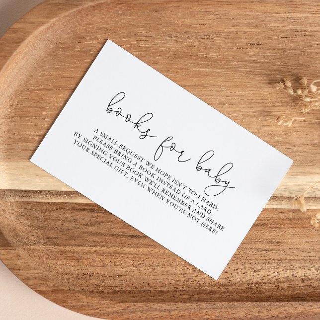 Simple Calligraphy Baby Shower Book Request   Enclosure Card (Creator Uploaded)