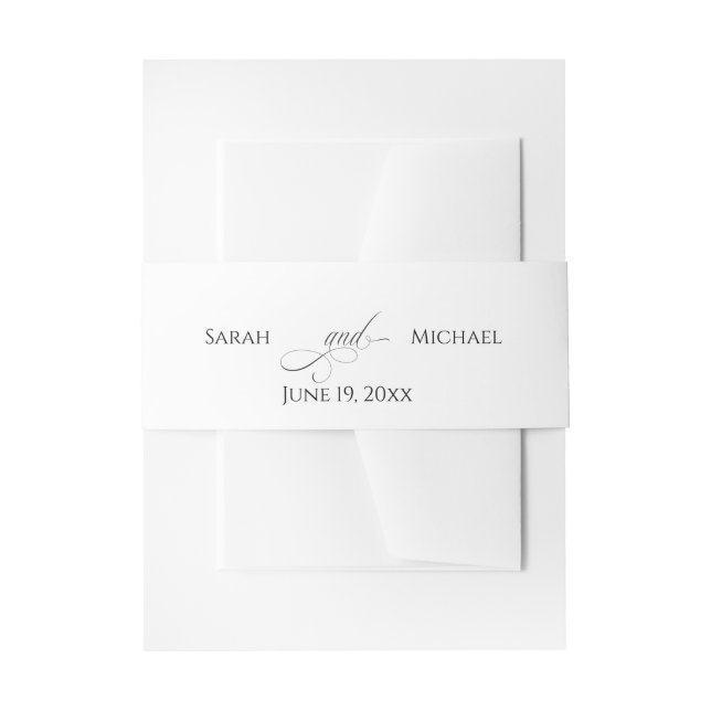 Simple Calligraphy Belly Band Invitation Belly Band (Front Example)