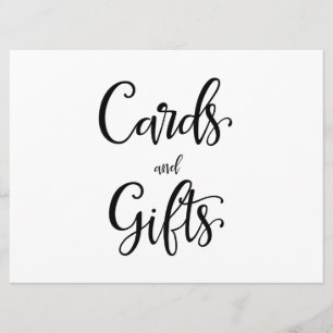 Simple Calligraphy   "Cards and gifts" Sign Invitation