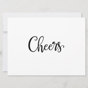 Simple Calligraphy Cheers Wedding Bar Sign