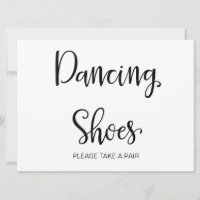 Simple Calligraphy | "Dancing Shoes" Wedding sign