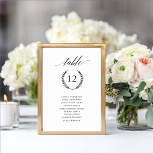 Simple Calligraphy Elegant Wedding Table Card