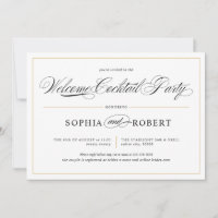 Simple Calligraphy Elegant Welcome Cocktail Party