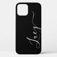 Simple Calligraphy Font Custom Name Black White