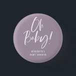 Simple Calligraphy Gender Neutral Baby Shower 3 Cm Round Badge<br><div class="desc">Simple Calligraphy Gender Neutral Baby Shower button features a fun and modern calligraphy on bold,  solid colours.</div>