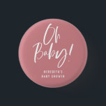 Simple Calligraphy Gender Neutral Baby Shower 3 Cm Round Badge<br><div class="desc">Simple Calligraphy Gender Neutral Baby Shower button features a fun and modern calligraphy on bold,  solid colours.</div>