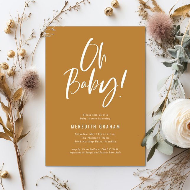 Simple Calligraphy Gender Neutral Baby Shower Invitation (Creator Uploaded)