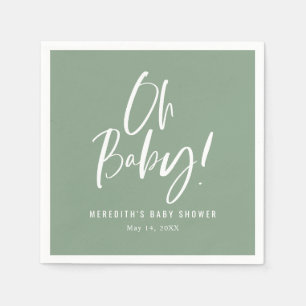 Simple Calligraphy Gender Neutral Baby Shower Napkin