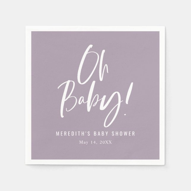 Simple Calligraphy Gender Neutral Baby Shower Napkin (Front)