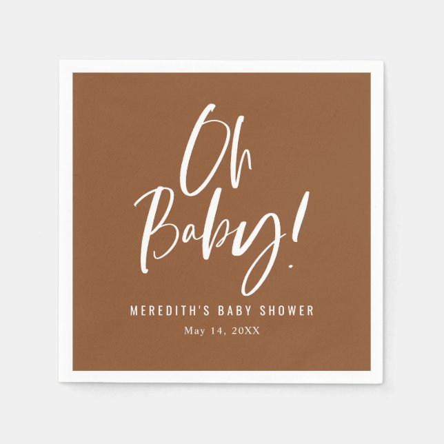 Simple Calligraphy Gender Neutral Baby Shower Napkin (Front)